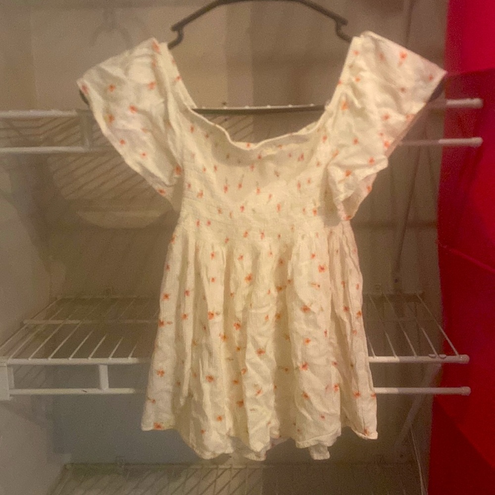 Flower Pattern On/Off The Shoulder